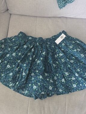 Old Navy Teal Floral Tiered Mini Skort
